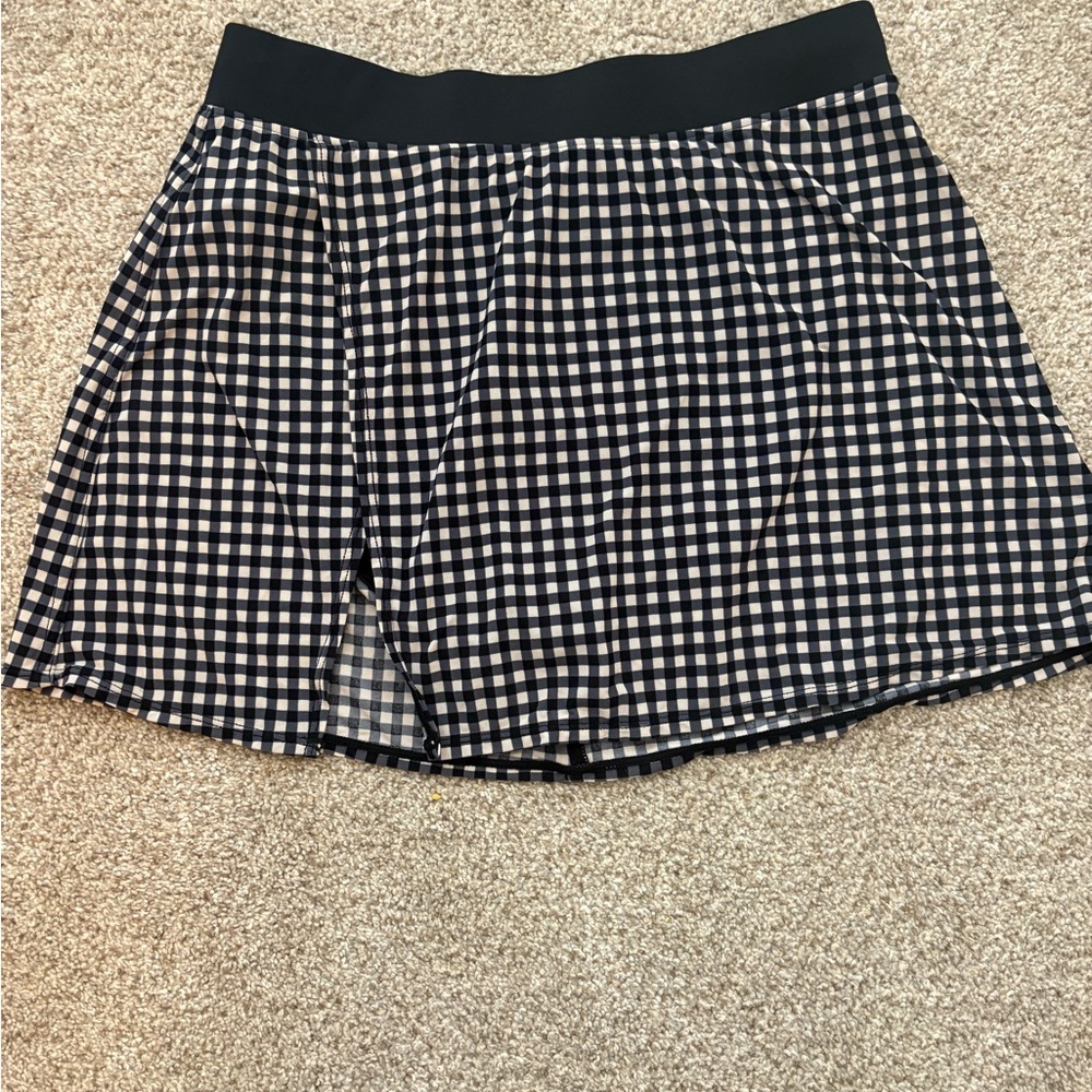 Alo mesh gingham Black and White Skirt